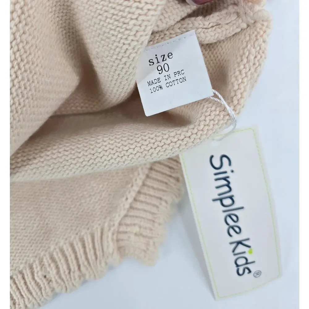 Simplee Kids Nordic Baby Knit‎ Long Sleeve Pom Pom  Sweater RomperSize 90 18–24M